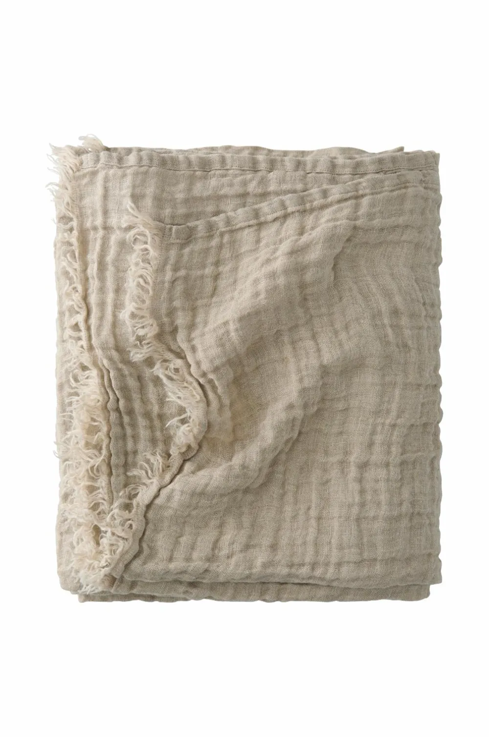 Ellos Home Sengetæppe / plaid Candice Muslin Linen beige Hot