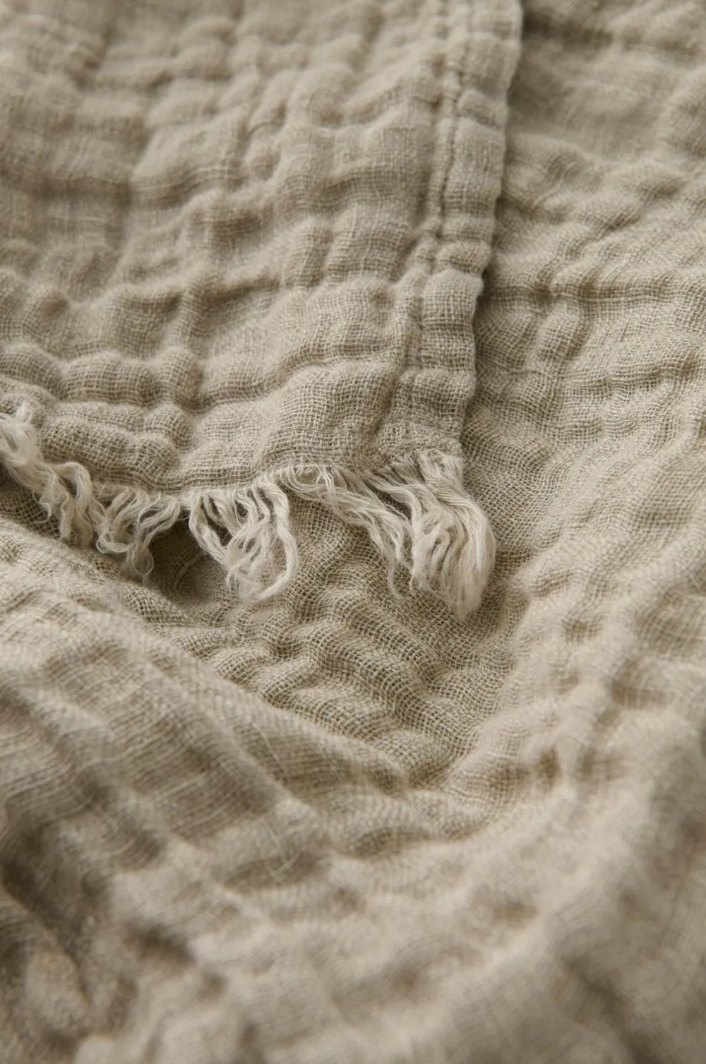 Ellos Home Sengetæppe / plaid Candice Muslin Linen beige Hot