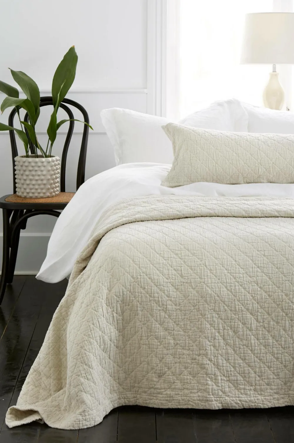 Ellos Sengetæpper>Home Sengetæppe Thelma Check i bomuld Beige