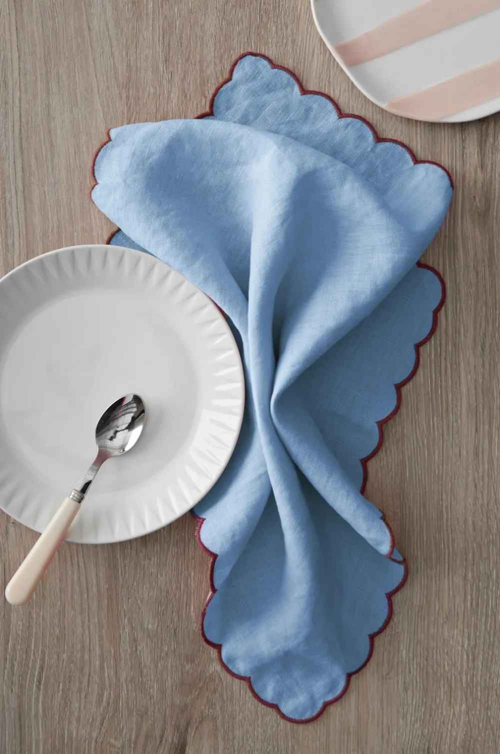 Ellos Home Servietter Malva Scallop 40x40 cm 2-pak Himmelblå Online