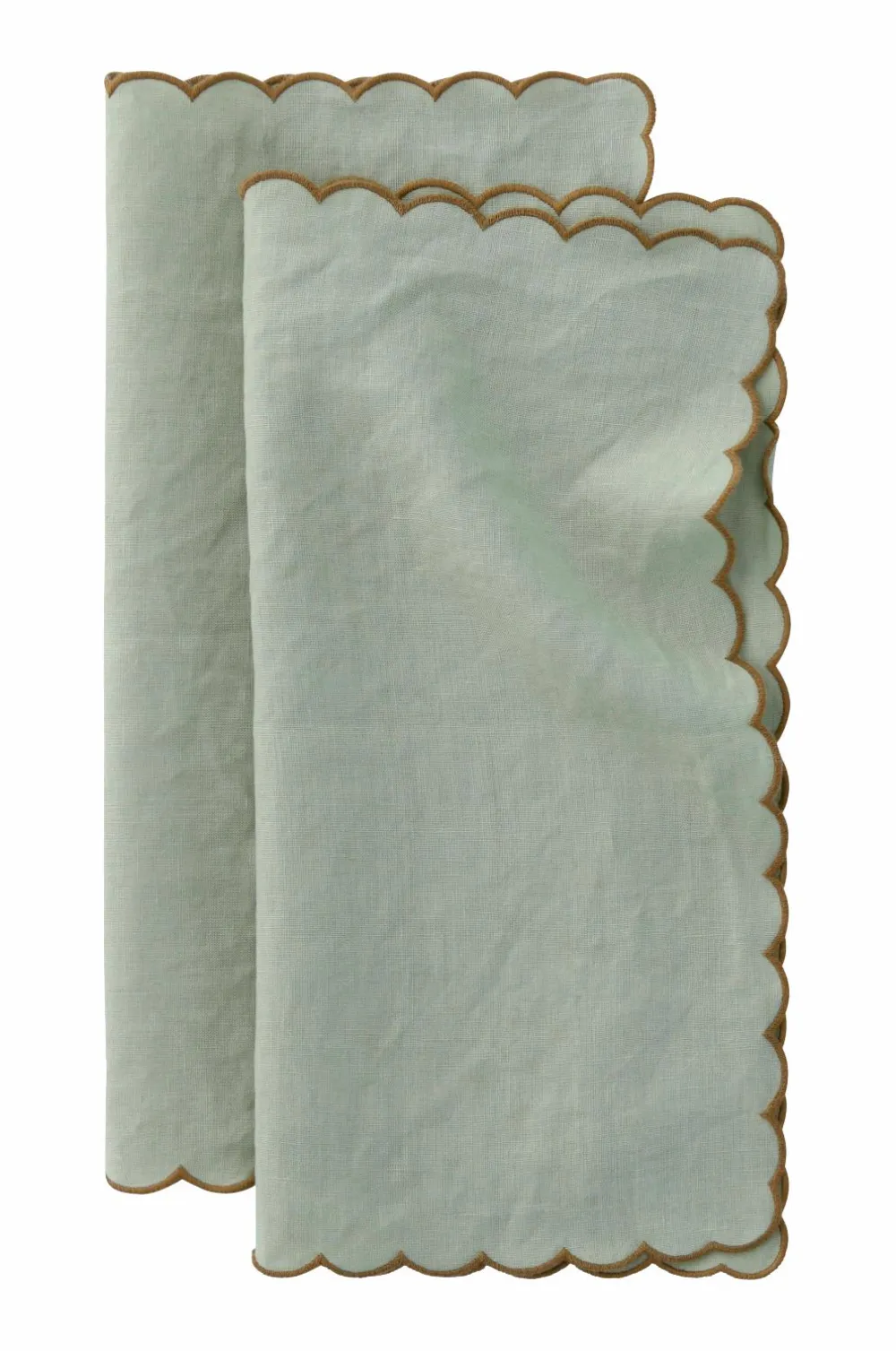 Ellos Borddækning & Servering|Bordtekstiler>Home Servietter Malva Scallop 40x40 cm 2-pak Grøn