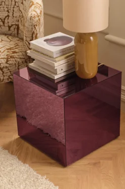 Ellos Borde>Home Sidebord Kube med spejlglas Lilla