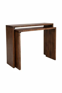 Ellos Home Sidebord / skrivebord Helle, sæt med 2 Brunvokset Best