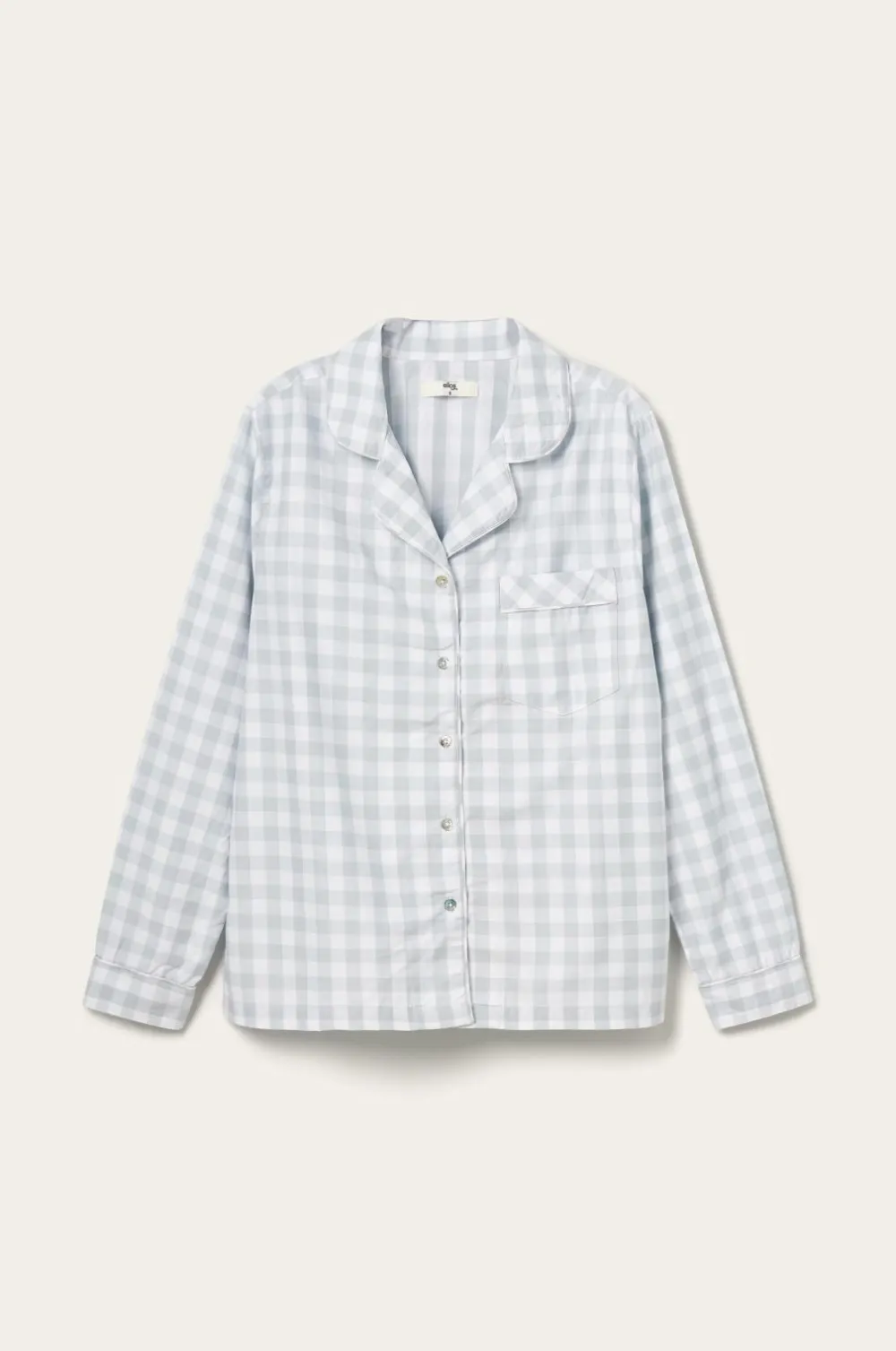 Ellos Homewear>Home Skjorte Dorene Check Lyseblå/hvid