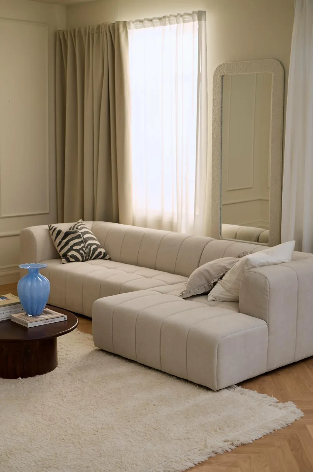 Ellos Home Sofa Corvetta 4-personers med Chaiselong Cremet hvid New