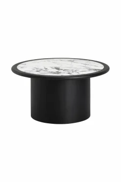 Ellos Home Sofabord Ramma Ø 90 cm Sort / marmor Discount