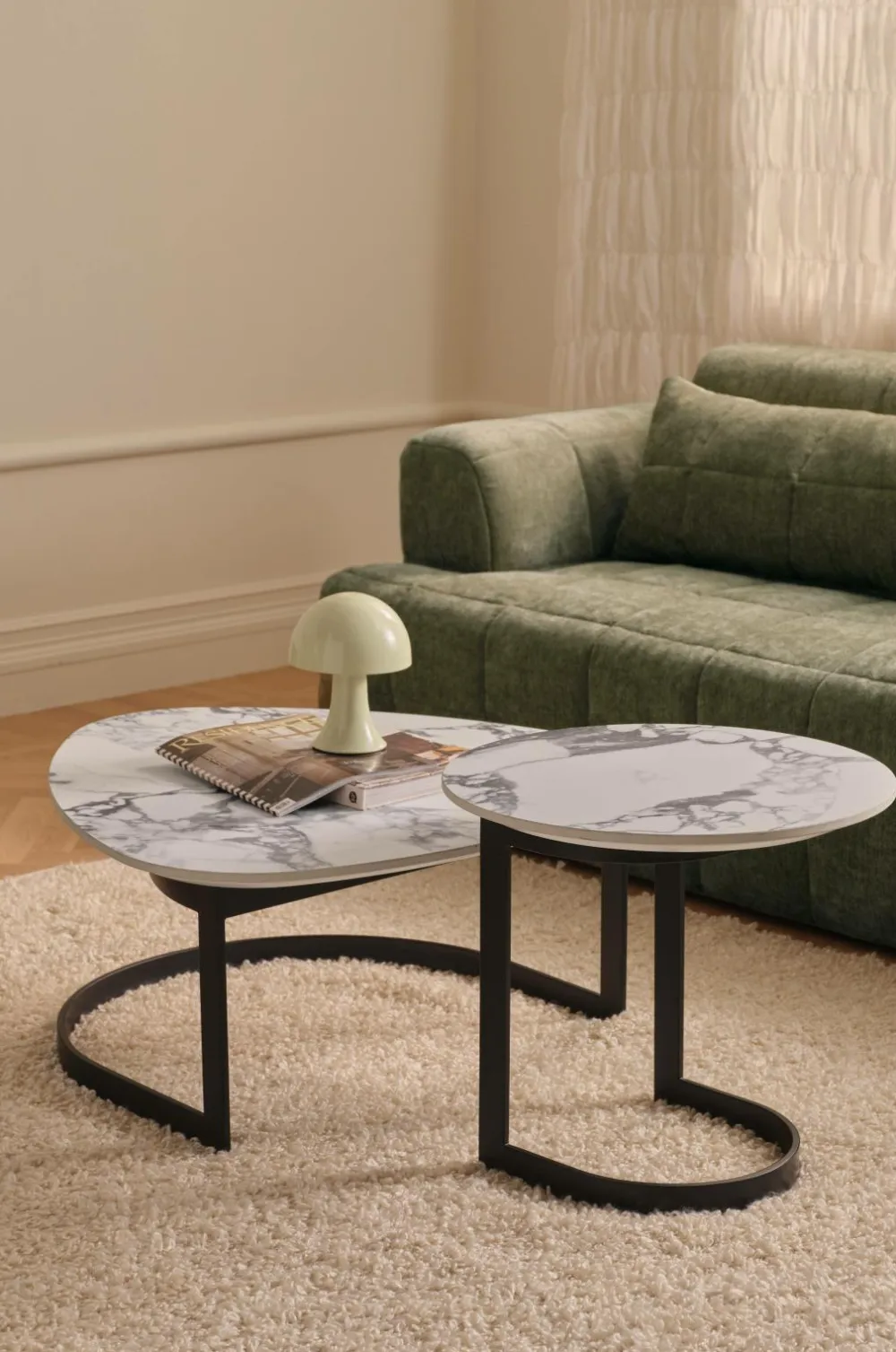 Ellos Home Sofabord Triolika 2 dele Sort / marmor Hot