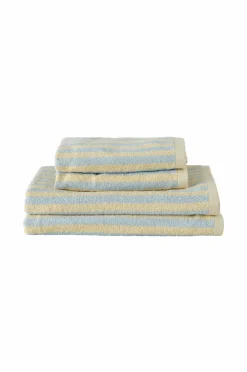 Ellos Home Sæt med frottéhåndklæder Stripe 4 dele Lyseblå Clearance