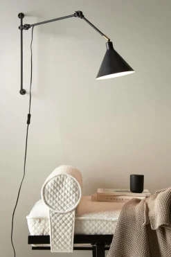 Ellos Home Væglampe Jordan Lille Sort/sort ledning Discount