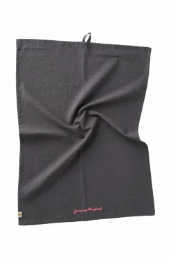 Ellos Home Viskestykke Elly i genanvendt halvlinned 2-pak Thundergrey Discount