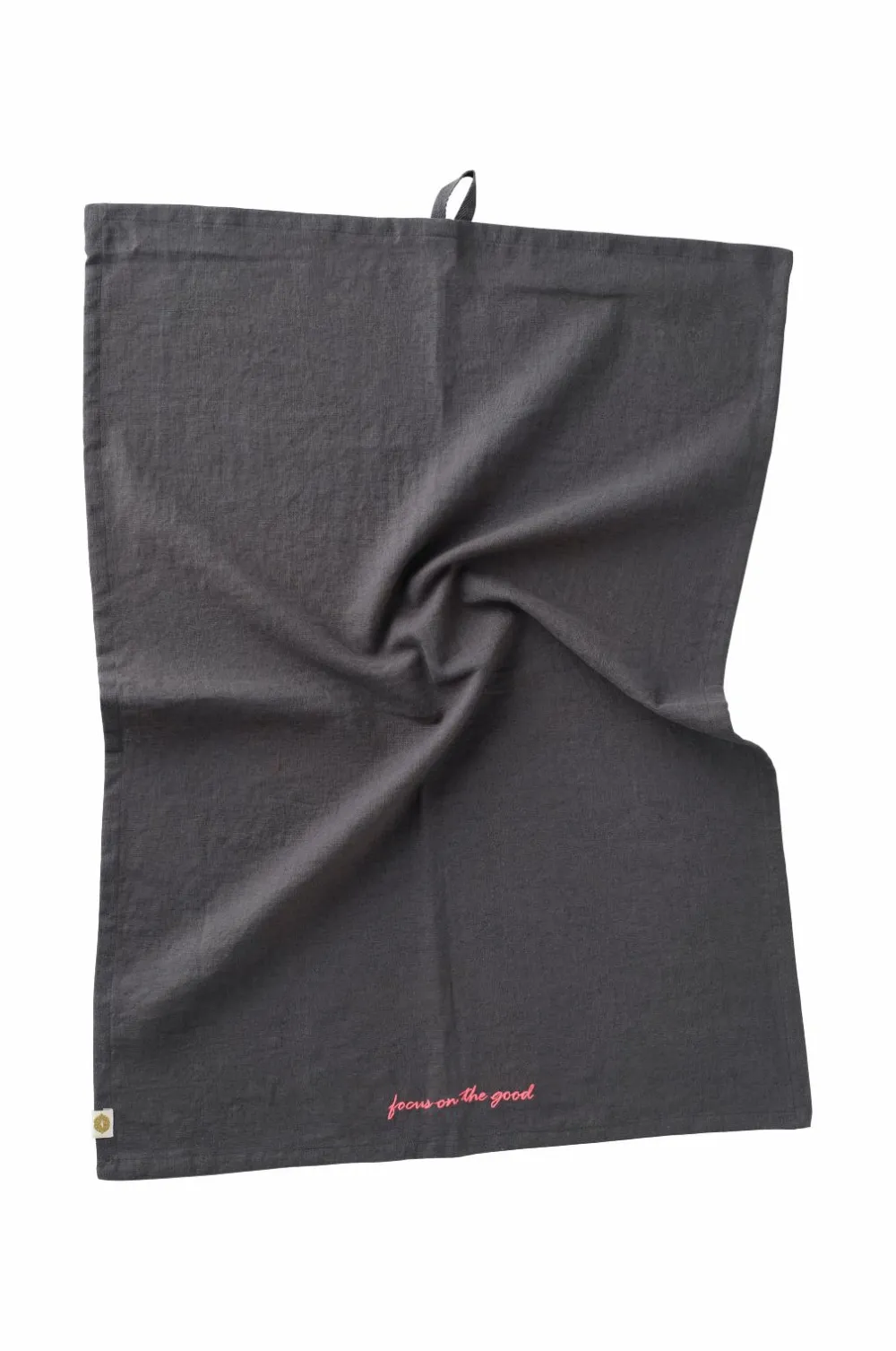 Ellos Home Viskestykke Elly i genanvendt halvlinned 2-pak Thundergrey Discount