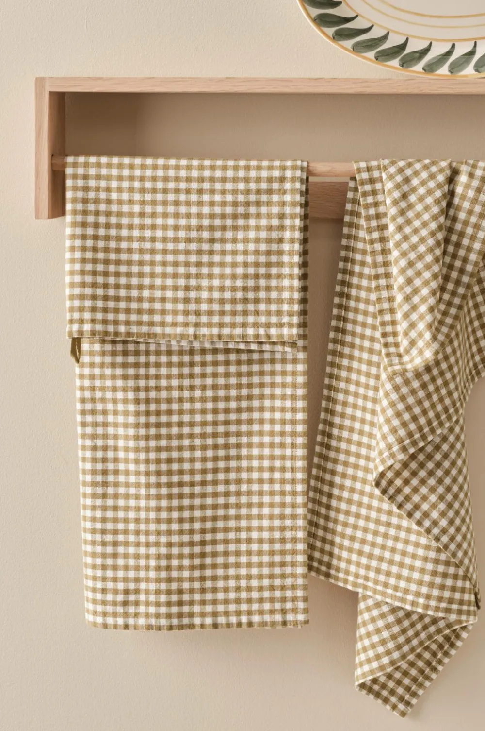 Ellos Home Viskestykke Ramona Check 2-pak Guldbrun Online