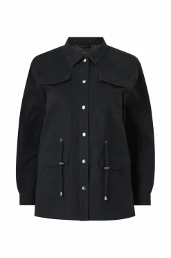 Ellos Plus collection Cargojakke i bomuldstwill Sort Outlet