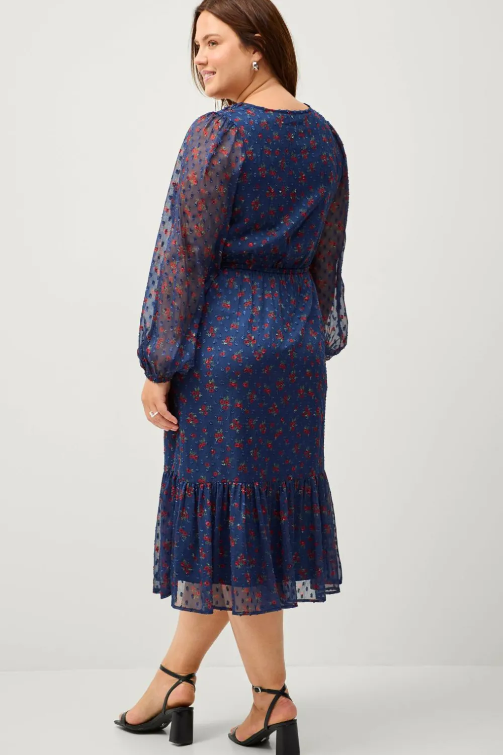 Ellos Kjoler>Plus collection Kjole Bonita Blomstret