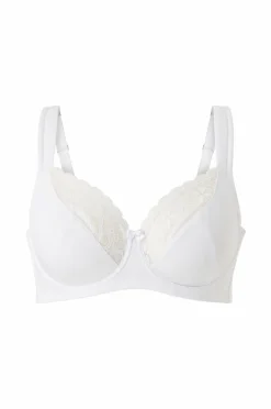 Ellos Plus collection Bøjle-bh med mesh-forede skåle Hvid Online