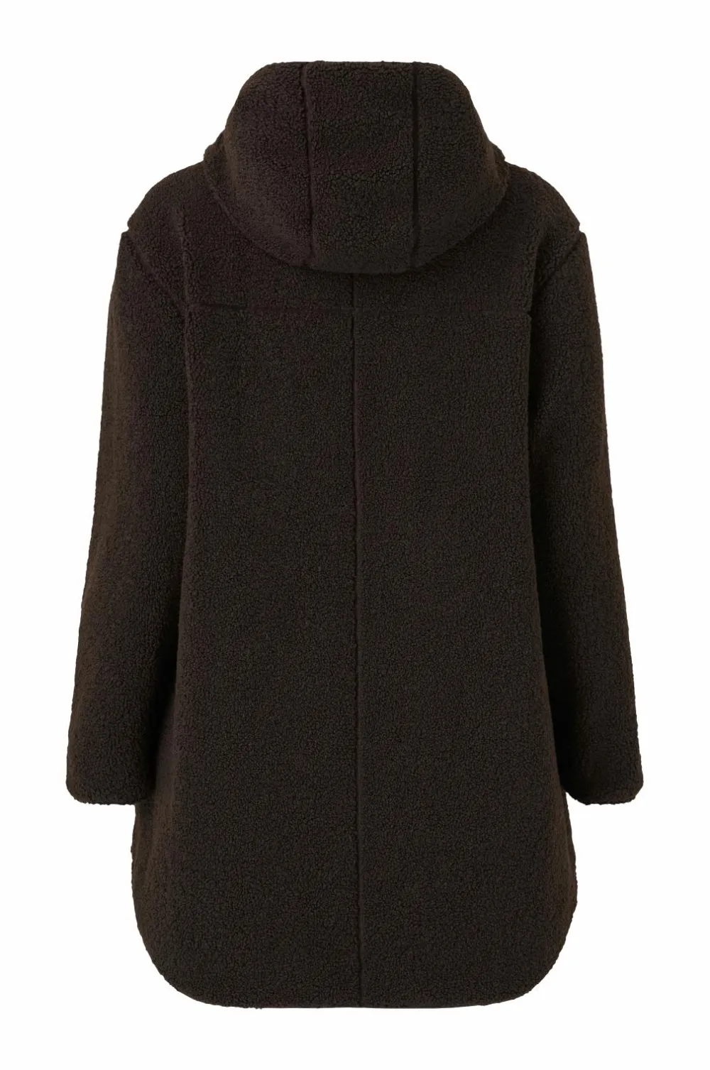 Ellos Plus collection Lang, foret fleecejakke Mørkbrun Outlet
