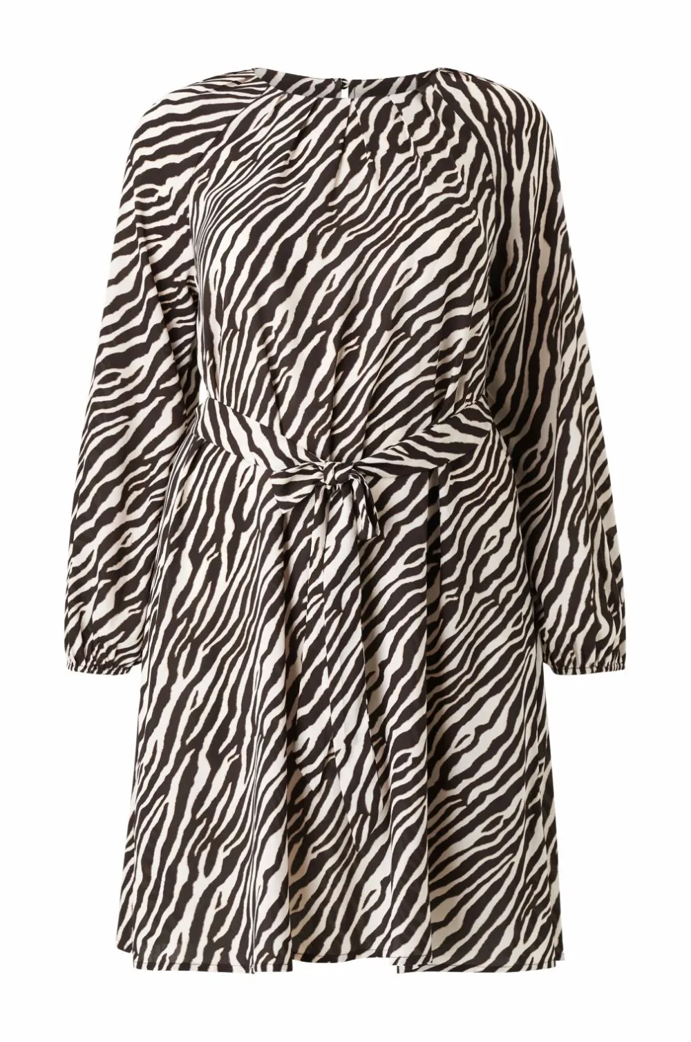 Ellos Kjoler>Plus collection Kjole med ballonærmer zebraprint