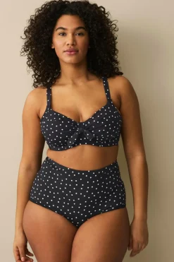 Ellos Plus collection Bikini-bh med bøjle Sort/hvidprikket Clearance
