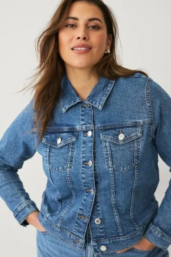 Ellos Plus collection Cowboyjakke Blå Discount