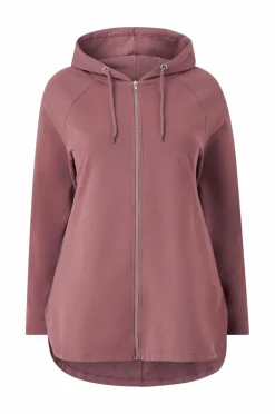 Ellos Plus collection Sweatshirt med hætte og lynlås Rosa Sale