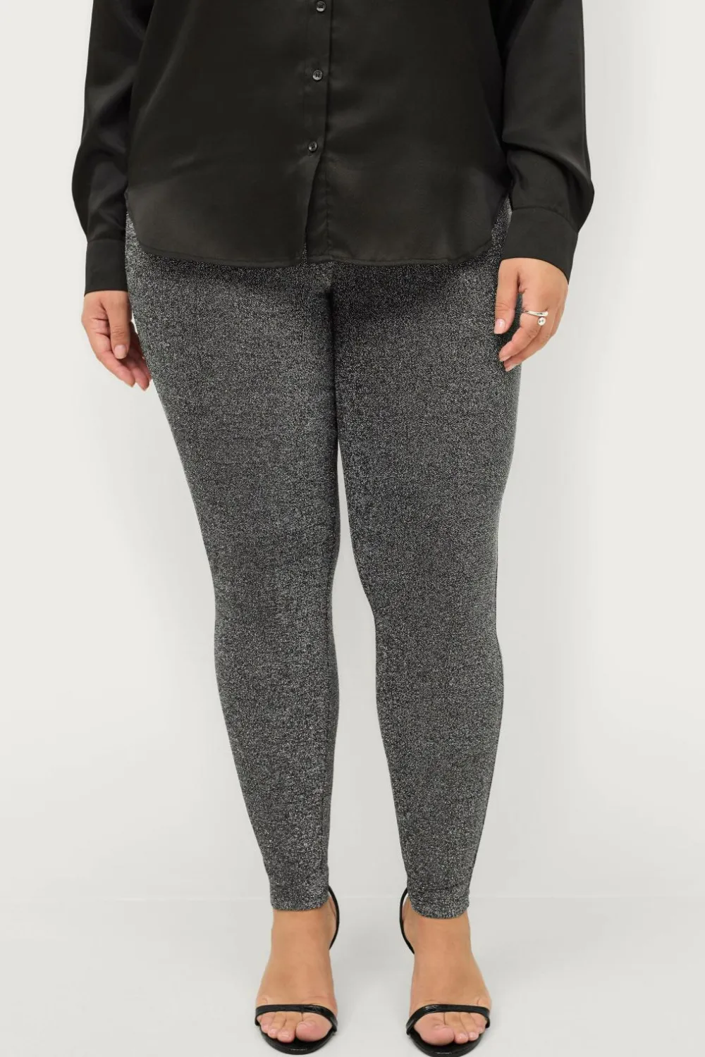 Ellos Tights & Leggings>Plus collection Leggings Lana Sortsølvfarvet