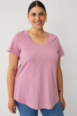 Ellos Basistøj|Toppe & Tank-Toppe>Plus collection Top med rund hals Rosa