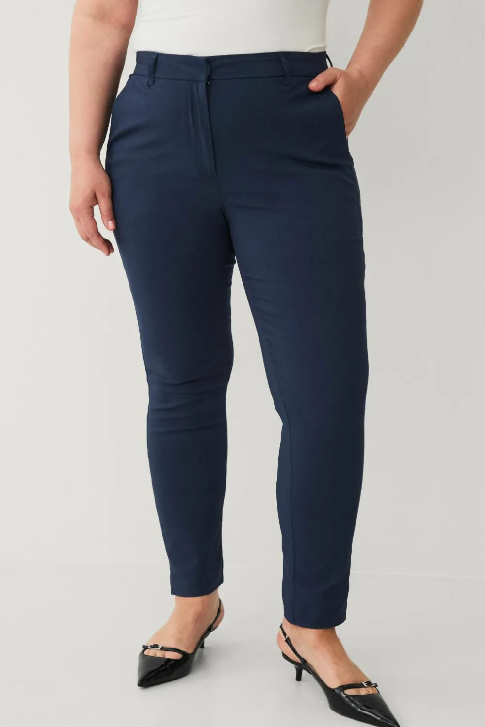 Ellos Plus collection Lige bukser med stretch Mørkeblå Outlet