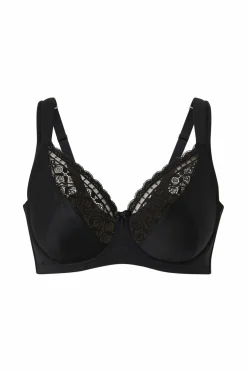 Ellos Plus collection Bøjle-bh med mesh-forede skåle Sort New