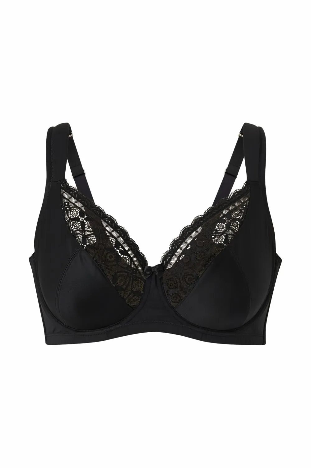 Ellos Plus collection Bøjle-bh med mesh-forede skåle Sort New
