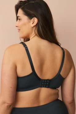 Ellos Plus collection Bøjle-bh med mesh-forede skåle Sort New