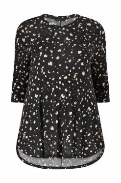 Ellos Plus collection Tunika med A-linje design Sort mønstret Sale