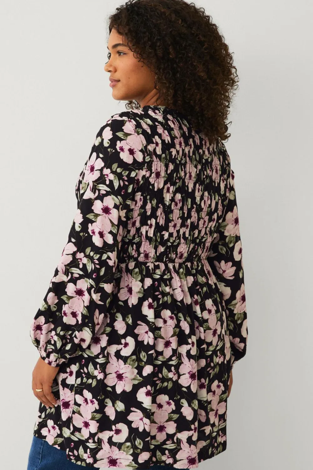 Ellos Tunikaer>Plus collection Tunika med kittel rosa blommig