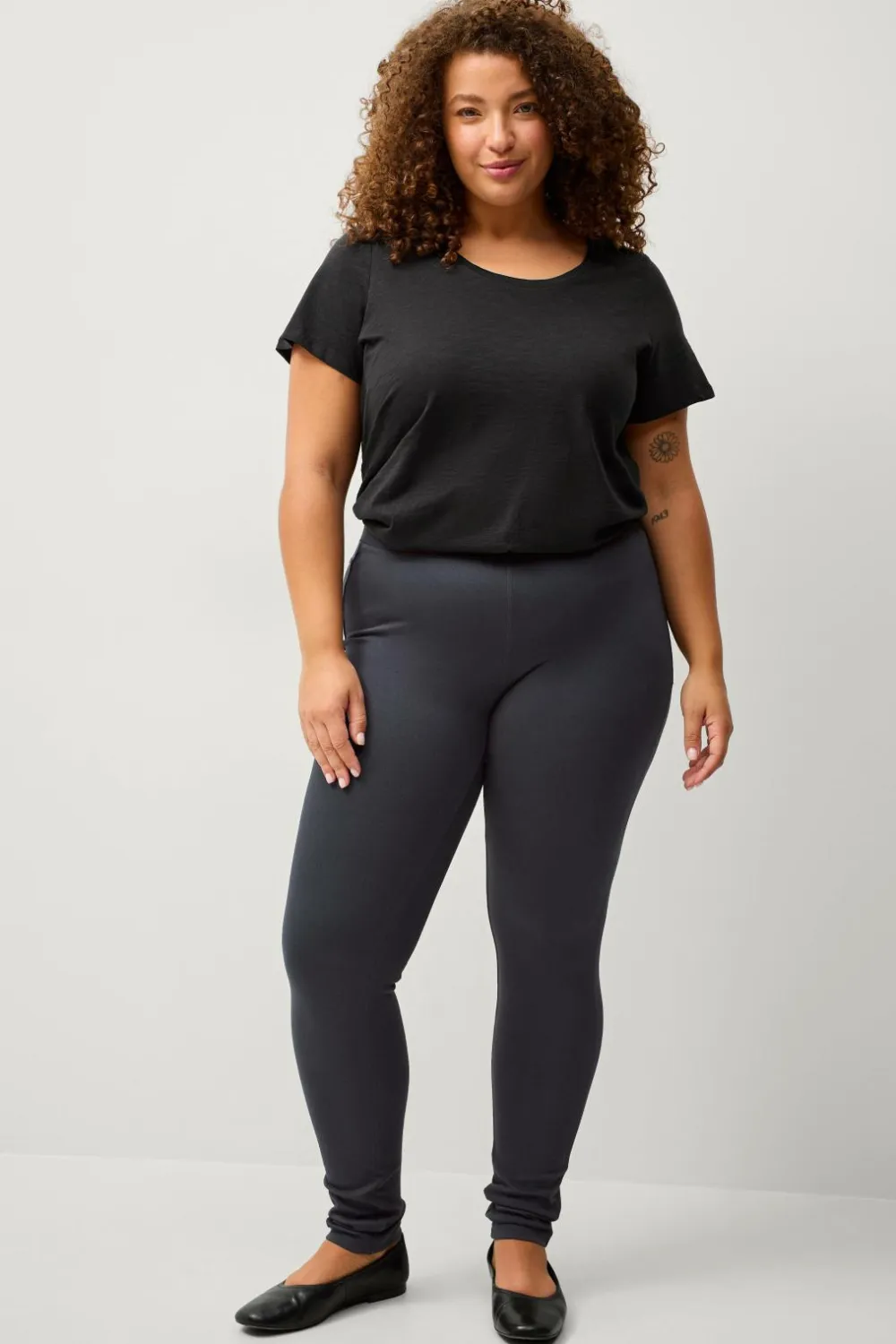 Ellos Basistøj|Tights & Leggings>Plus collection Treggings med høj talje Marine