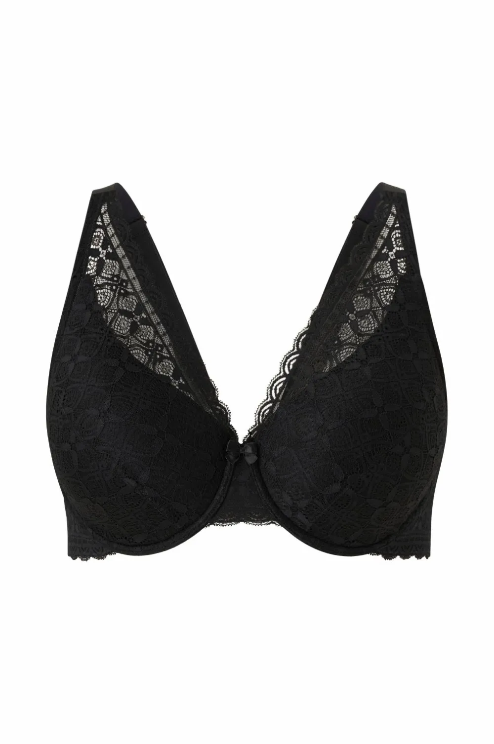 Ellos Plus collection Bøjle-bh med blondedetaljer Sort Hot