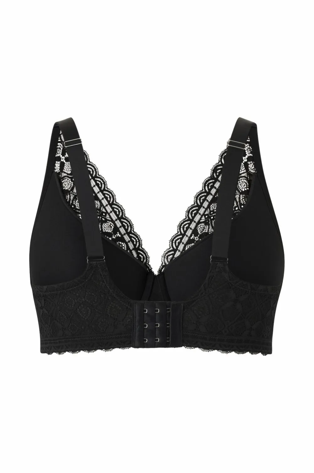 Ellos Plus collection Bøjle-bh med blondedetaljer Sort Hot