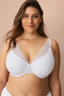 Ellos Plus collection Bøjle-bh med blondedetaljer Hvid Hot