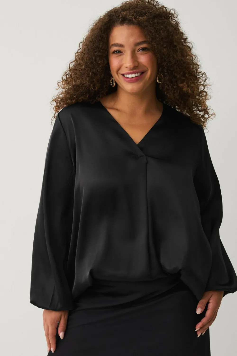 Ellos Plus collection Tunika med v-hals sort Best