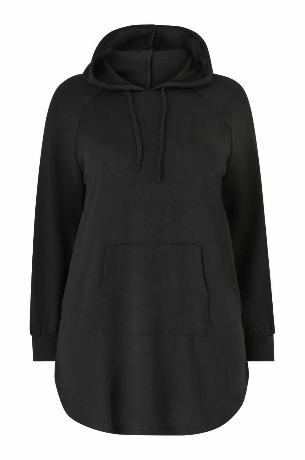 Ellos Plus collection Lang sweatshirt med hætte sort Outlet