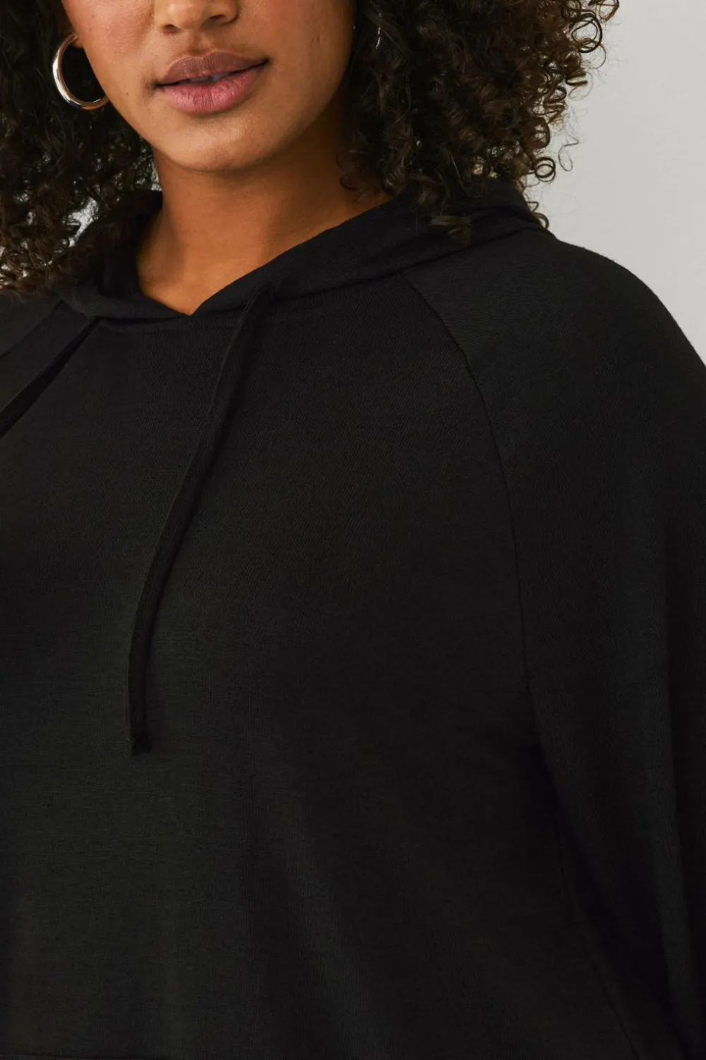Ellos Plus collection Lang sweatshirt med hætte sort Outlet
