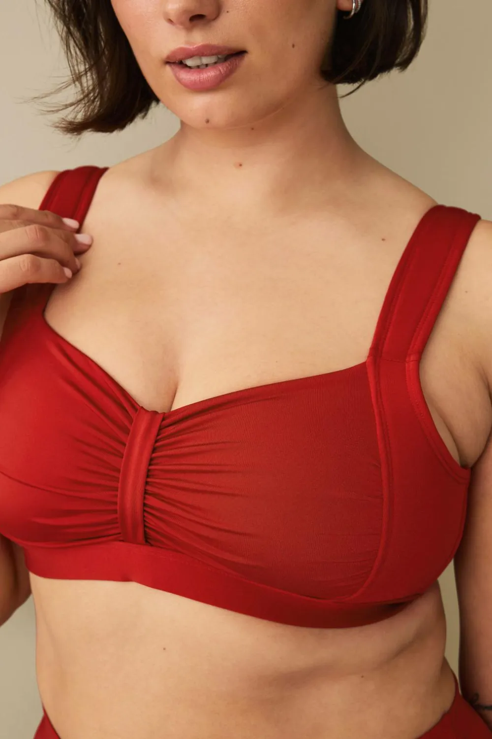 Ellos Bikinier & Bikinidele>Plus collection Blød bikini-bh Rød