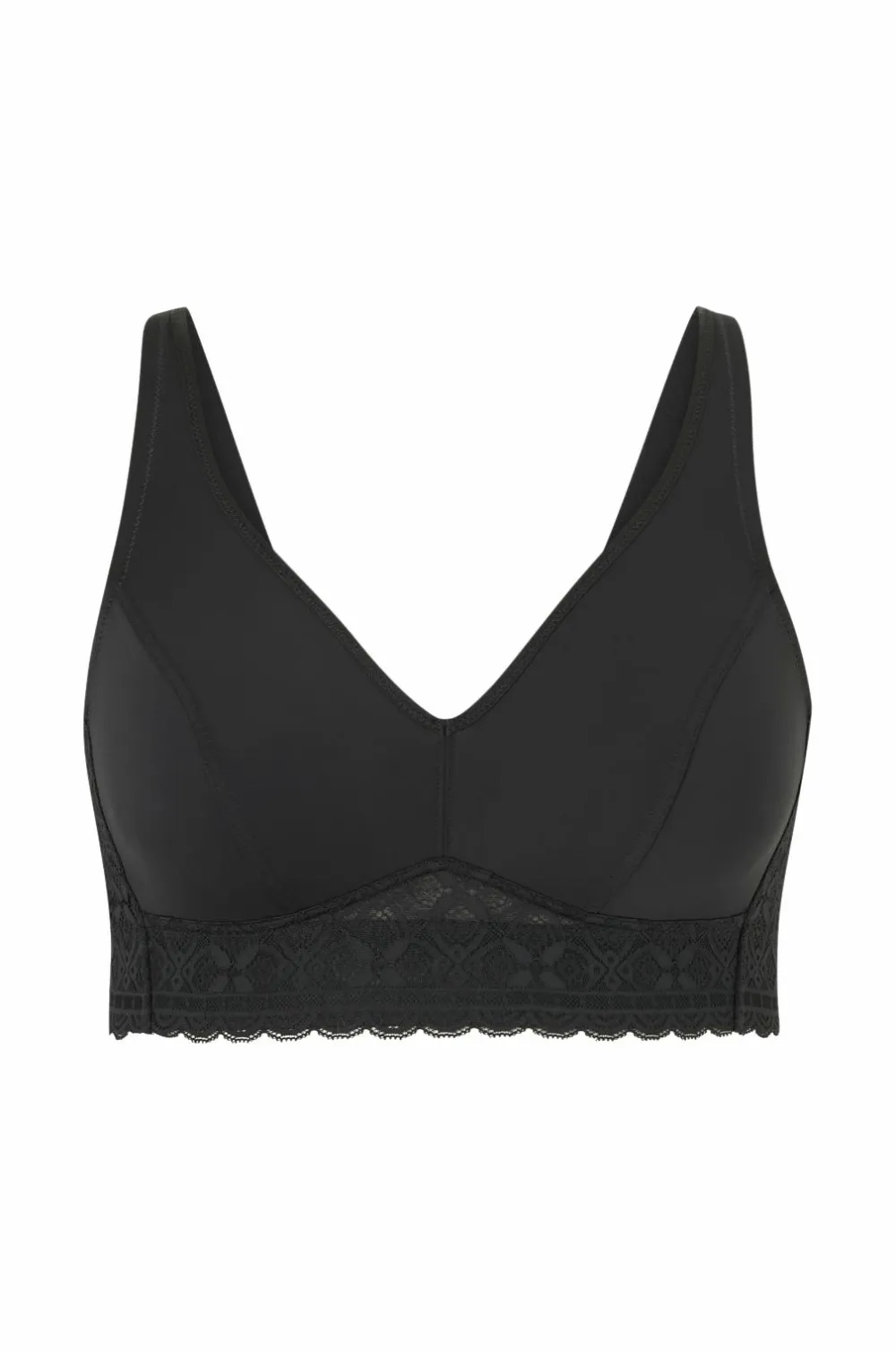 Ellos Plus collection Blød BH med blondedetaljer Sort Sale