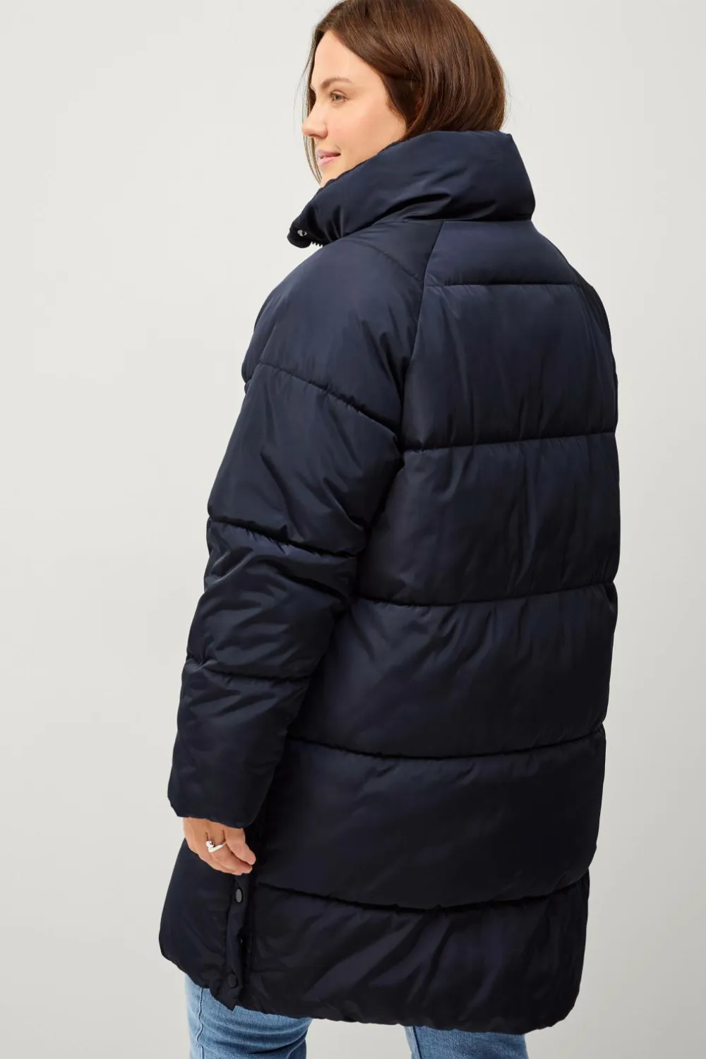 Ellos Plus collection Foret frakke med skorstenskrave Blå New
