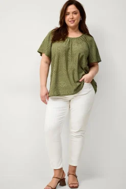 Ellos Toppe & Tank-Toppe>Plus collection Top Lacy Grøn