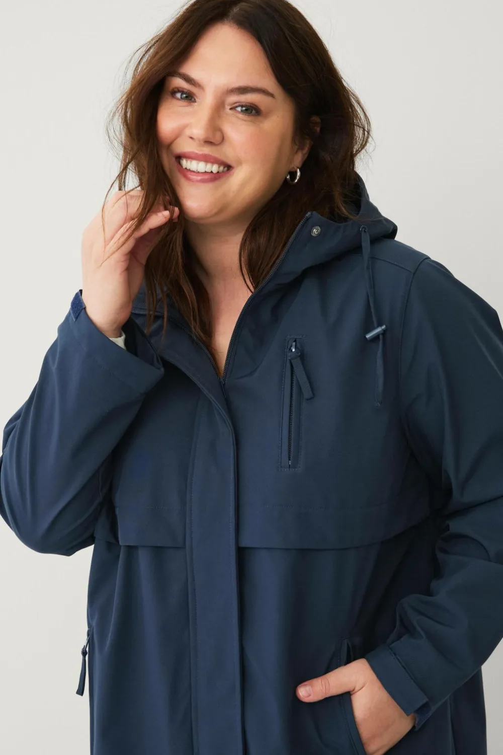 Ellos Jakker & Frakker>Plus collection Softshell-frakke Mørkeblå
