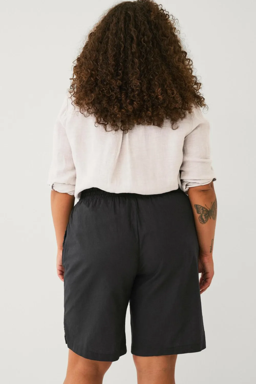 Ellos Shorts>Plus collection Hørshorts Sort