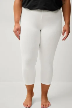 Ellos Plus collection Leggings med høj talje og 3/4 længde Hvid Discount