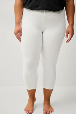 Ellos Plus collection Leggings med høj talje og 3/4 længde Hvid Discount
