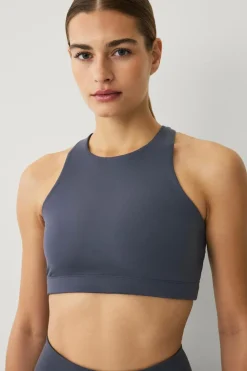 Ellos STUDIO Sports-bh Studio Bra High Neck Core Mørkegrå Sale