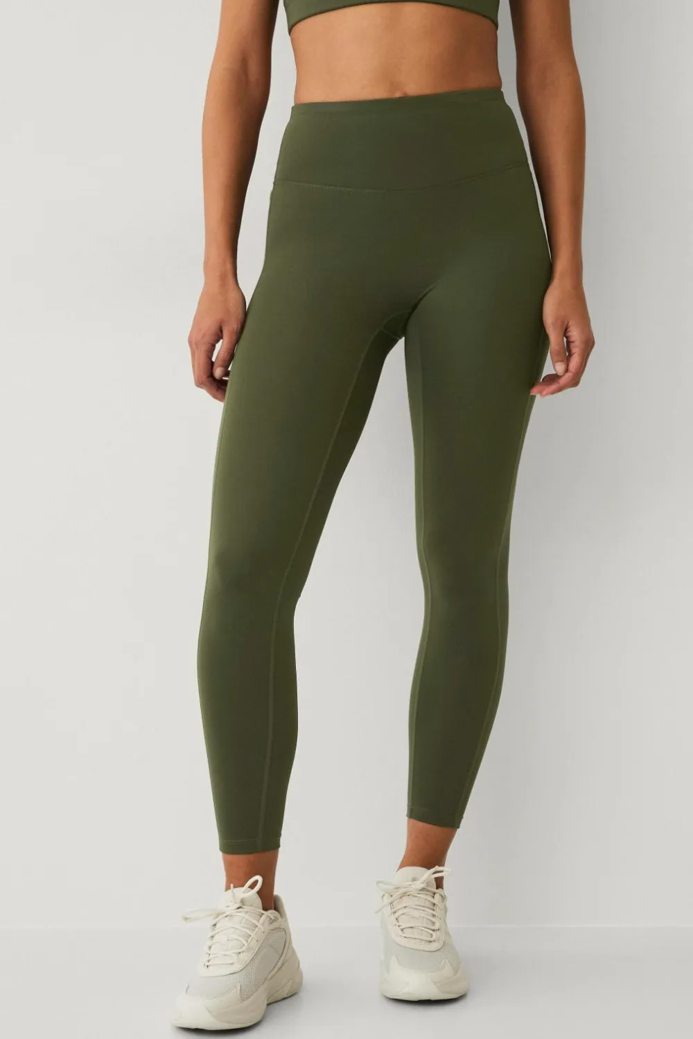 Ellos Træningstøj|Træningstøj>STUDIO Træningstights Studio Tights Flat Front Core Mørke skovgrøn