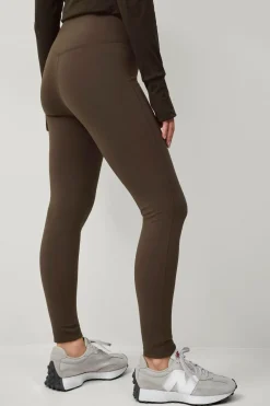 Ellos STUDIO Træningstights Warm Tights Flat Front Core Mørkebrun New